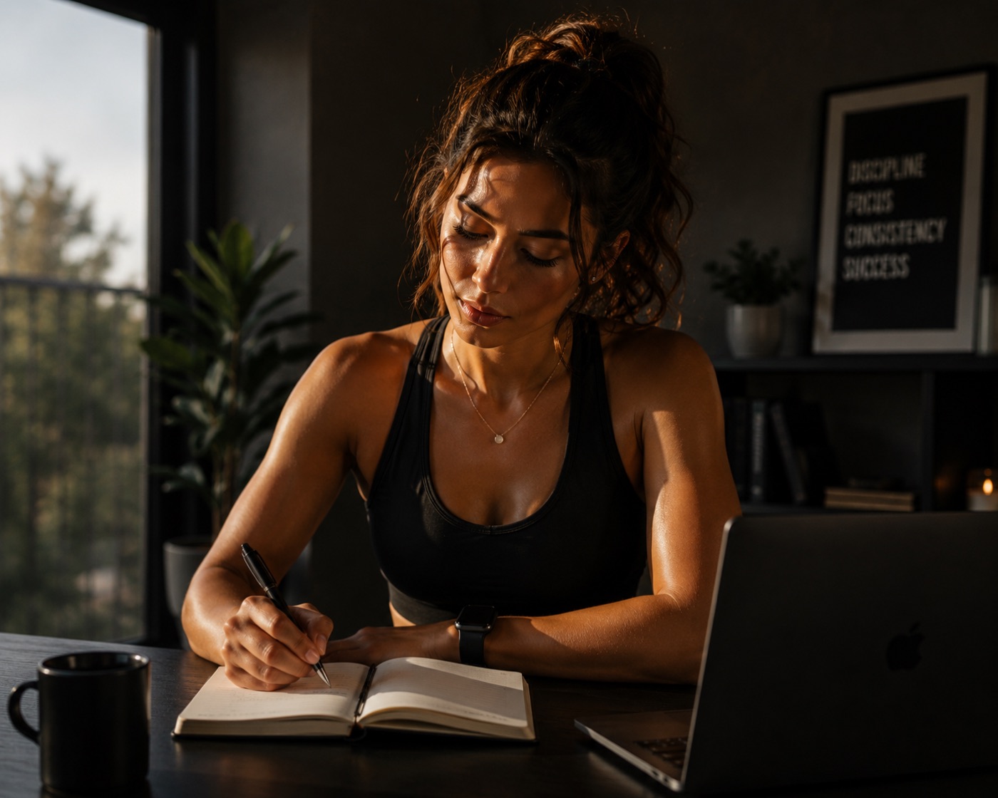 Woman journaling with Habit Grit mindset